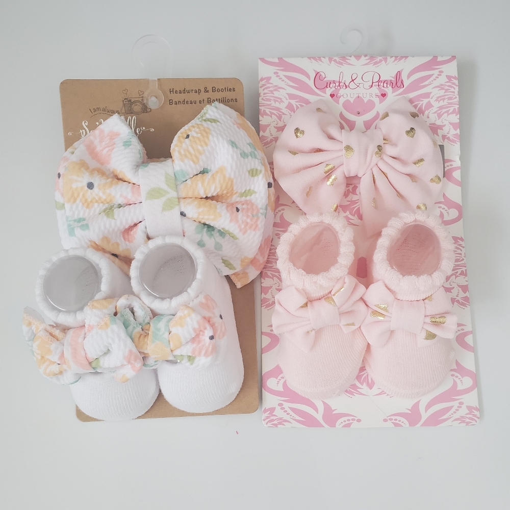 Baby socks and headbands 2 sets